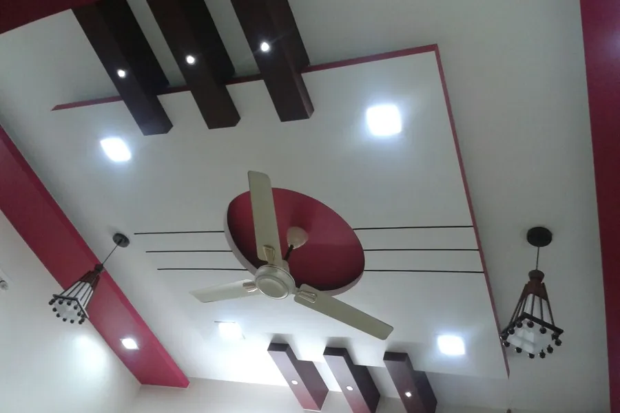 Shaped POP false ceiling with concealed cove lighting