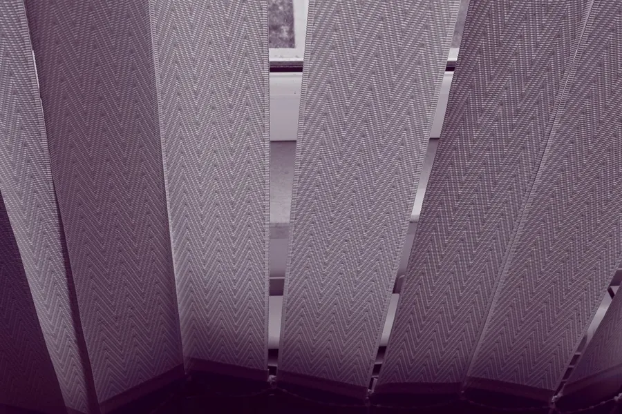 Cell structure of a honeycomb blind lit from behind
